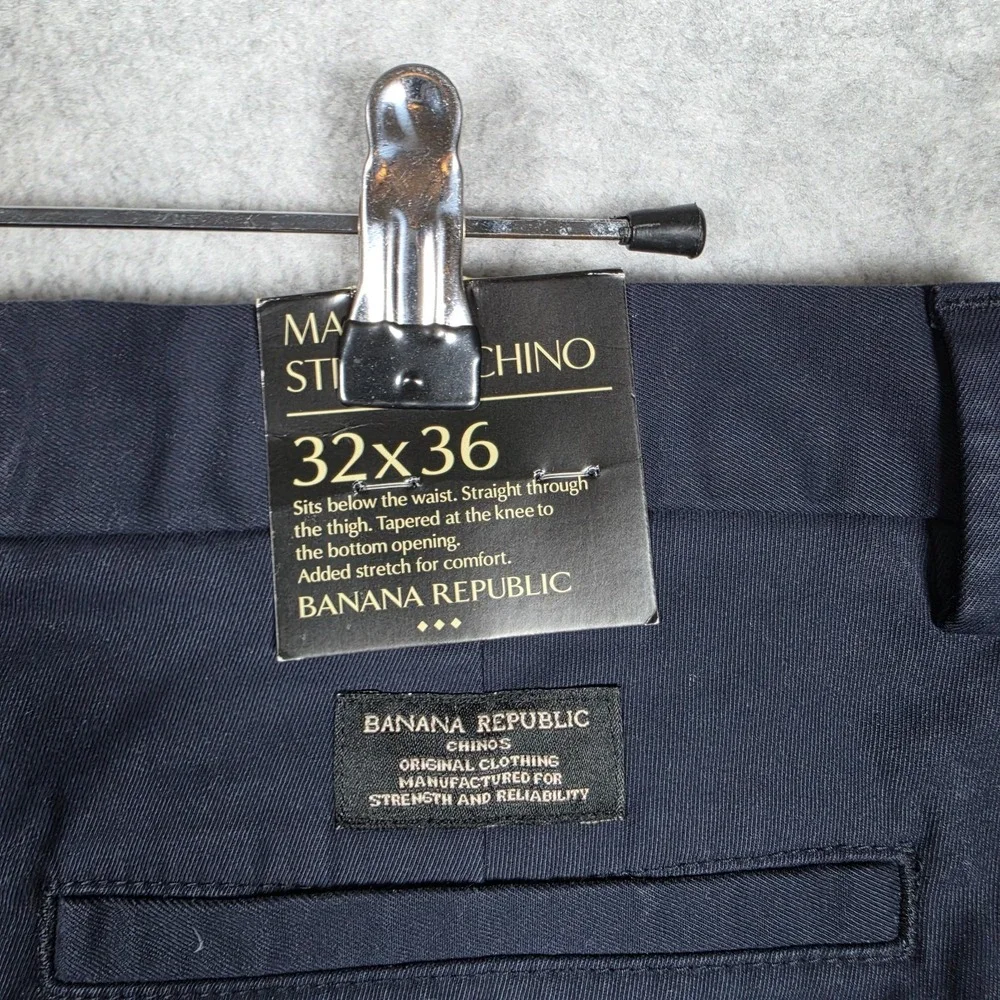 Banana Republic Pants Mens Size 32x36 Navy Mason Stretch Chino Straight Tapered